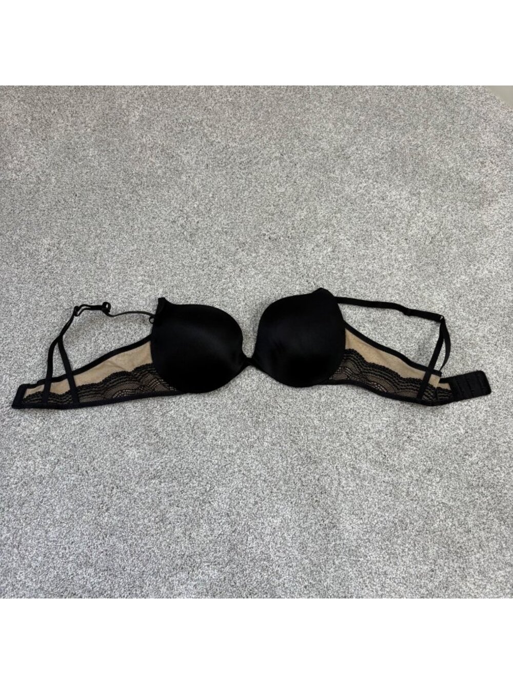 Maidenform Love the Lift Black Push-Up Lace Bra 36B Adjustable Straps DM9900